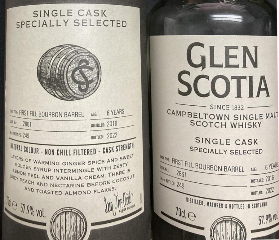 Glen Scotia 2016 Single Cask - Specially Selected 6 Year Old Single Malt Scotch Whisky | 700ML at CaskCartel.com