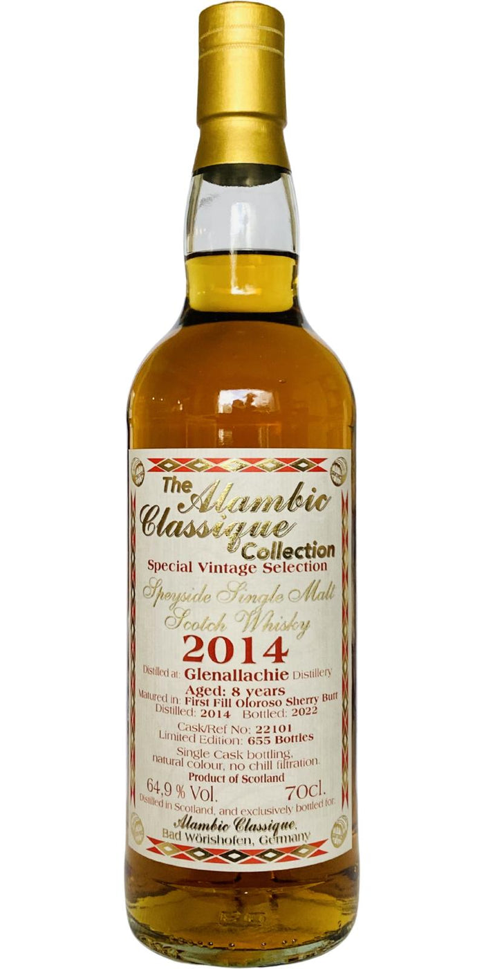 Glenallachie 2014 (Alambic Classique) Special Vintage Selection 8 Year Old 2022 Release (Cask #22101) Speyside Single Malt Scotch Whisky | 700ML