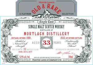 Mortlach 1989 Hunter Laing Old & Rare - A Platinum Selection 33 Year Old Single Malt Scotch Whisky | 700ML at CaskCartel.com