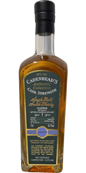 Kilkerran 2015 (Cadenhead's) Authentic Collection Cask Strength Scotch Whisky | 700ML at CaskCartel.com