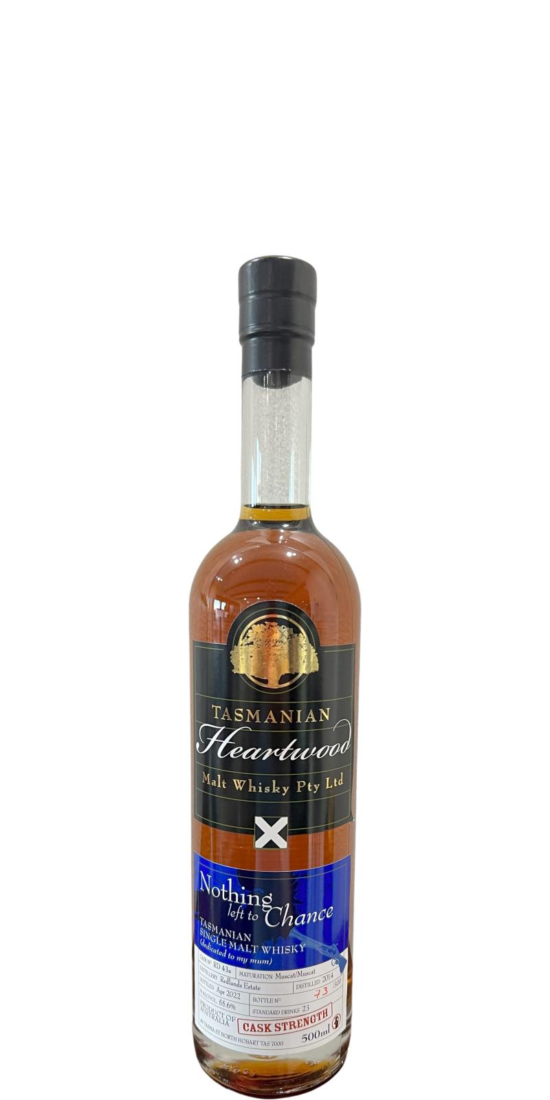 Heartwood 2014 Nothing left To Chance Tasmanian Single Malt Whisky | 500ML at CaskCartel.com