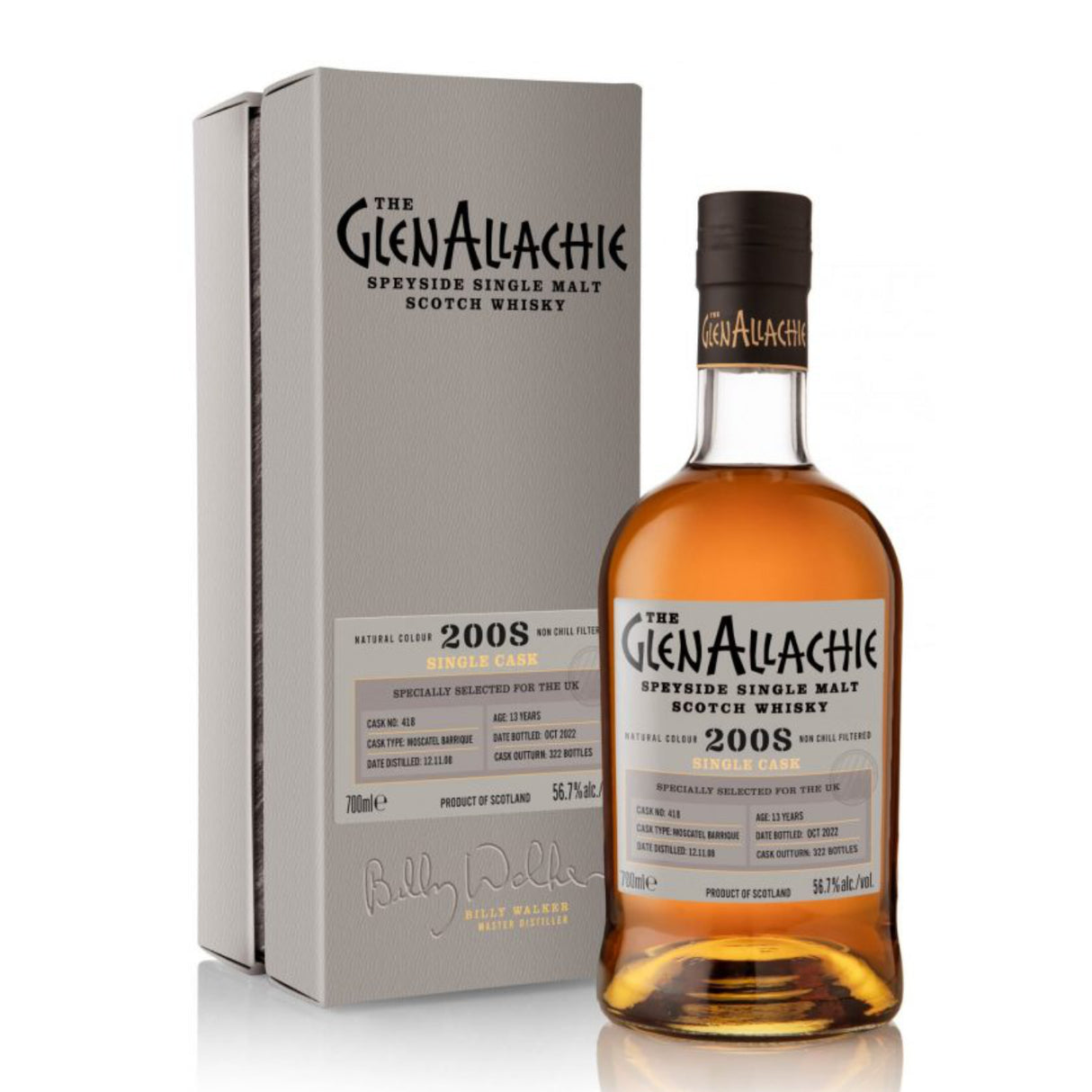 GlenAllachie Single Cask #418 Moscatel Barrique Cask 2008 13 Year Old Whisky | 700ML at CaskCartel.com