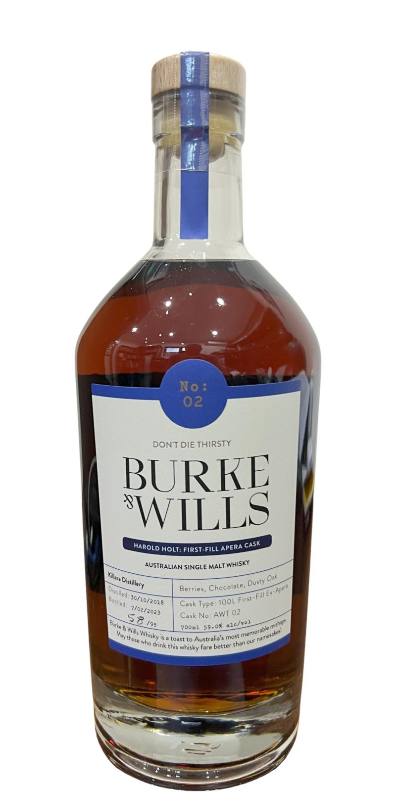 Burke & Wills 2018 No 2 Harold Holt First Fill Apera Cask Single Malt Whisky | 700ML at CaskCartel.com