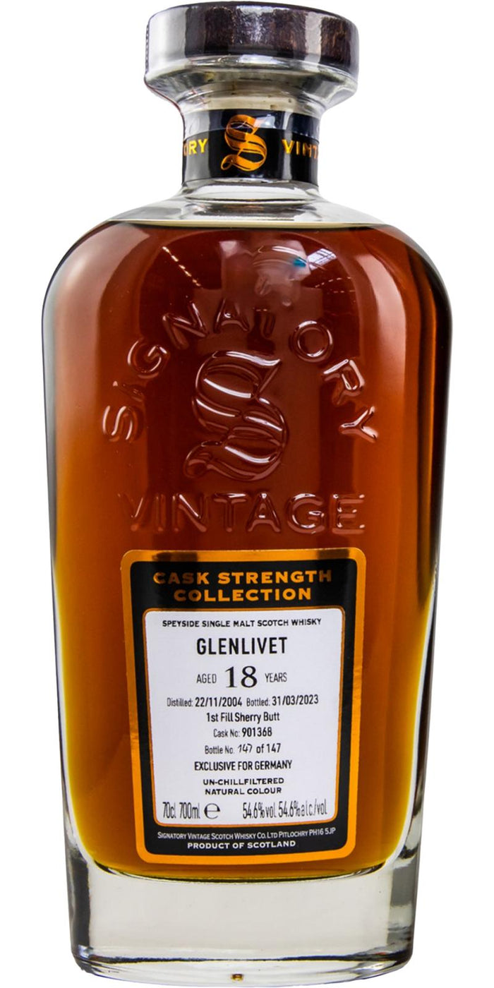 Glenlivet 2004 (Signatory Vintage) Cask Strength Collection 18 Year Old Scotch Whisky | 700ML