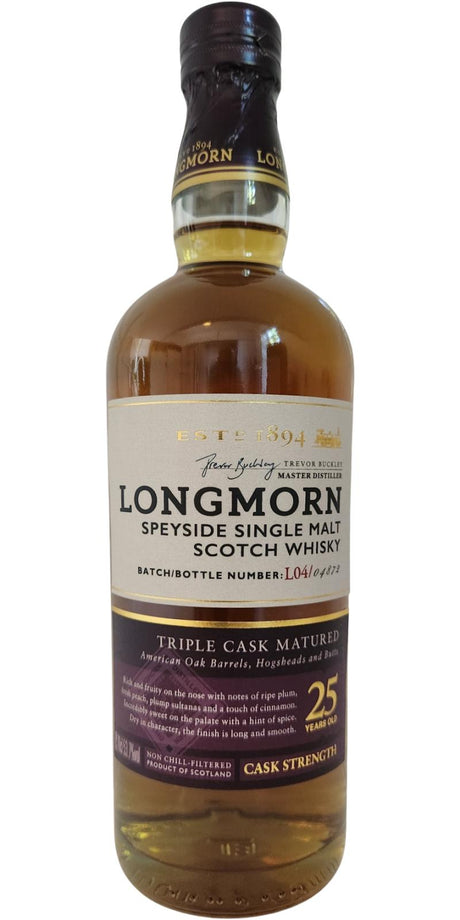 Longmorn Triple Cask Matured 25 Year Old 2022 Release (Batch L04) Single Malt Scotch Whisky | 700ML at CaskCartel.com