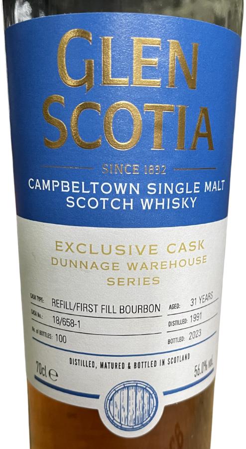 Glen Scotia 1991 Exclusive Cask Dunnage Warehouse Series Scotch Whisky | 700ML at CaskCartel.com