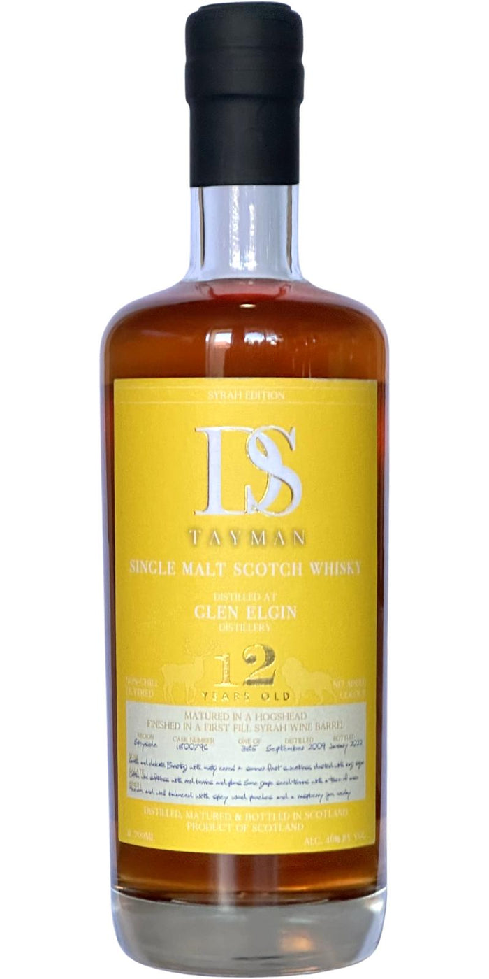 Glen Elgin 2010 DS Tayman Syrah Edition 12 Year Old Scotch Whisky | 700ML
