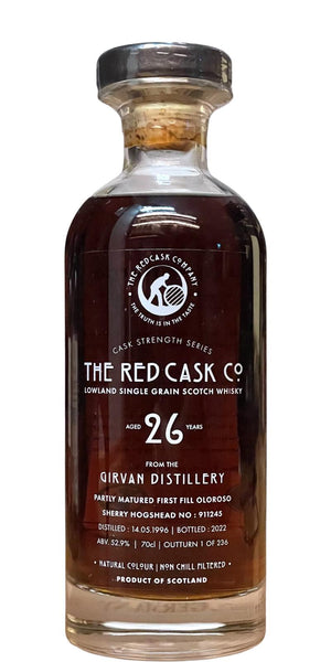 Girvan Red Cask Co. Single Sherry Cask #911245 1996 26 Year Old Whisky | 700ML at CaskCartel.com