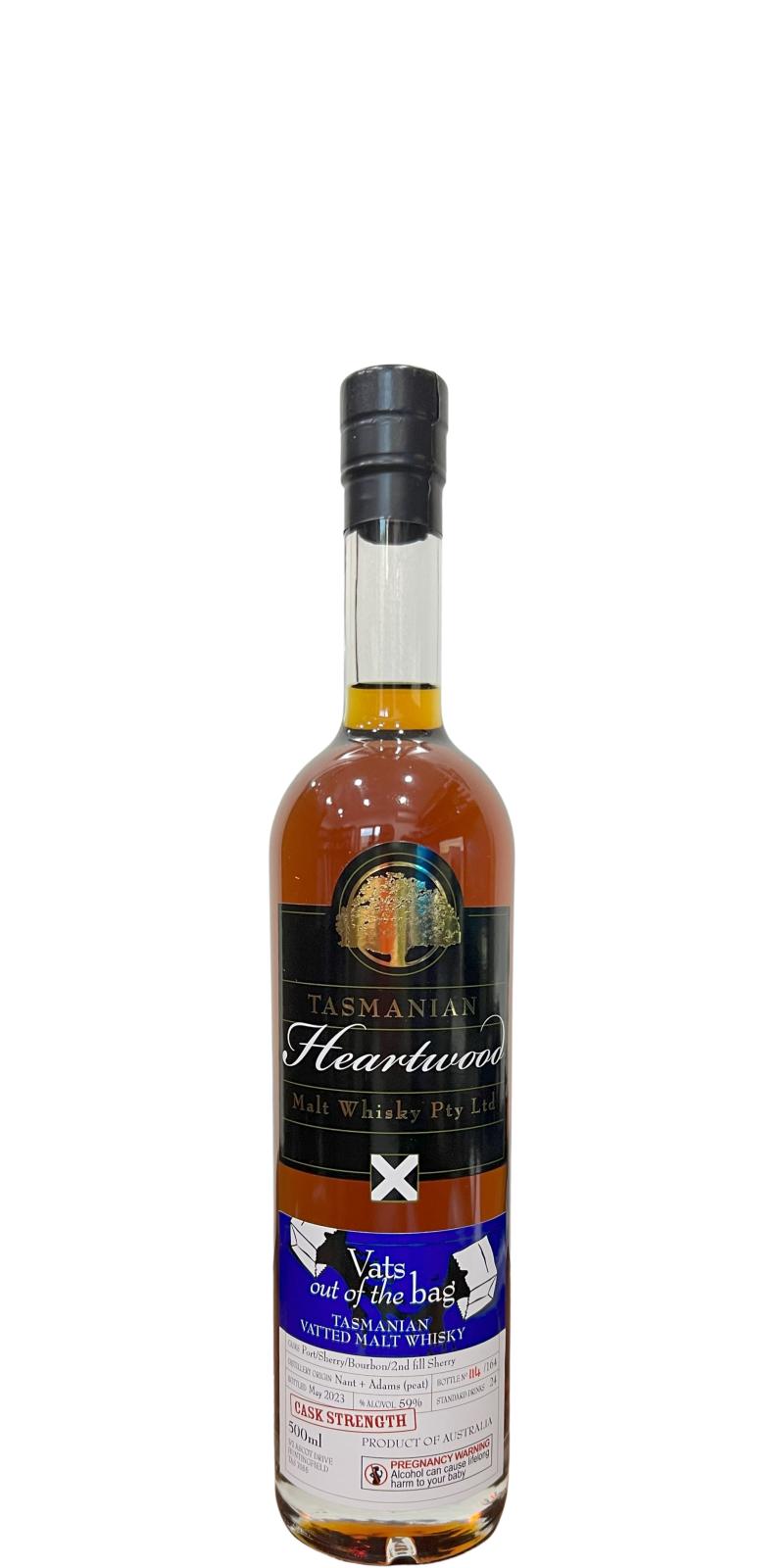 Tasmanian Heartwood Vats Out of The Bag (Heartwood) Peated Malt Whisky | 500ML at CaskCartel.com