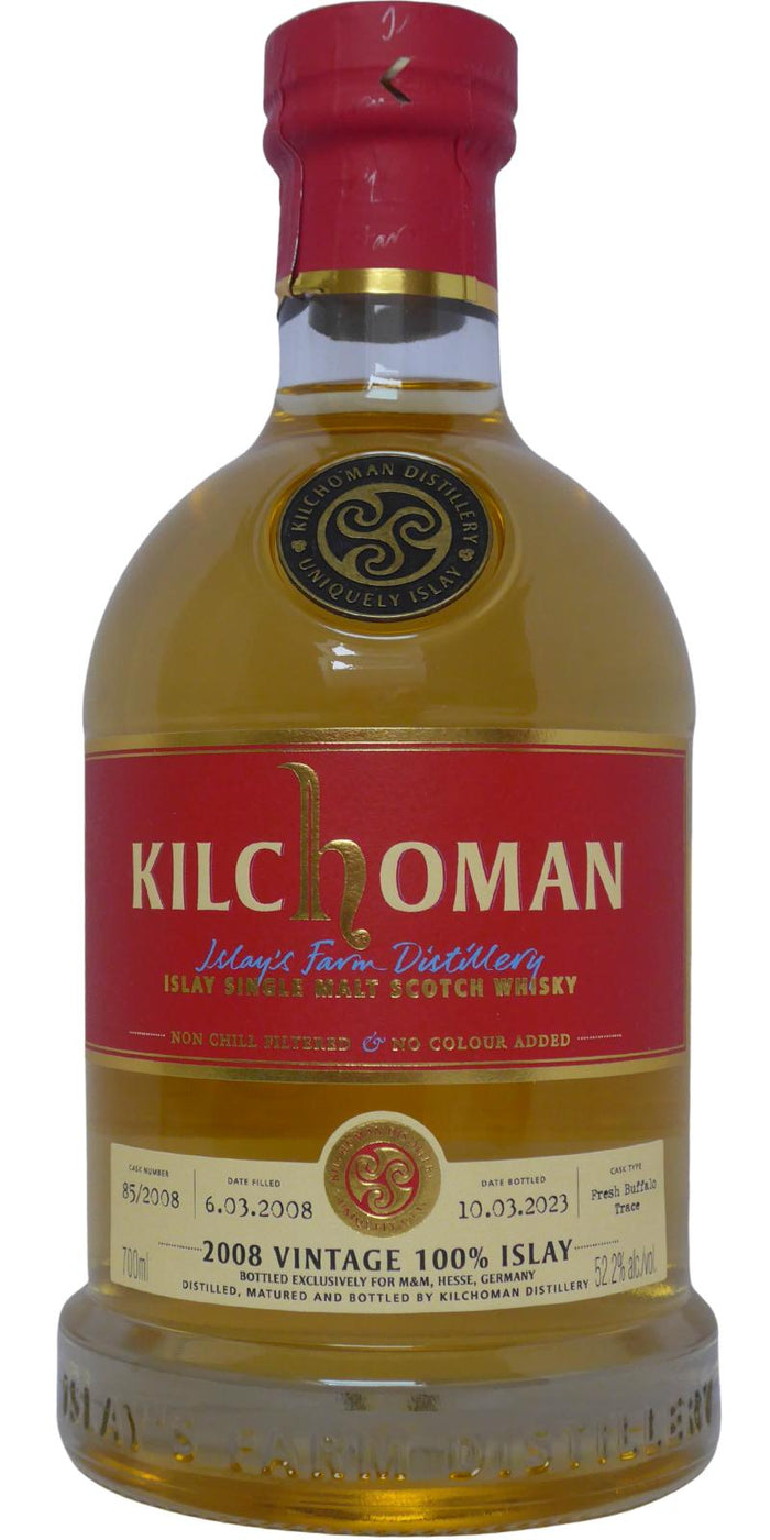 Kilchoman 2008 Vintage 100% Islay 15 Year Old Private Cask Scotch Whisky | 700ML