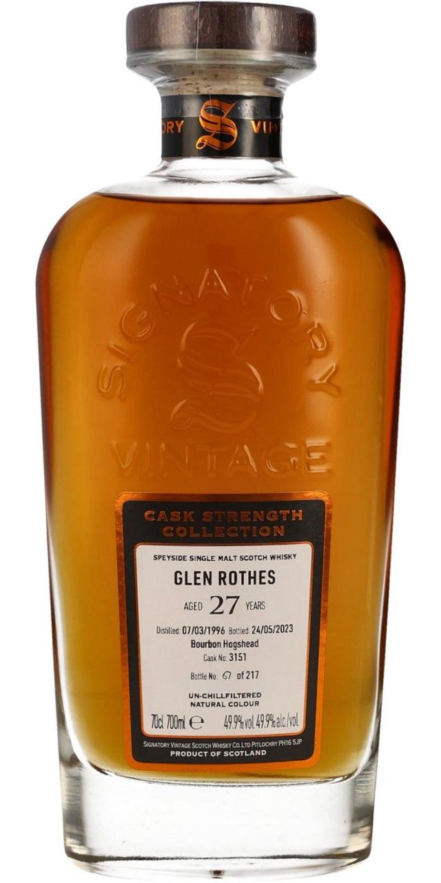 Glenrothes Signatory Vintage Cask Strength 1996 27 Year Old Whisky | 700ML at CaskCartel.com