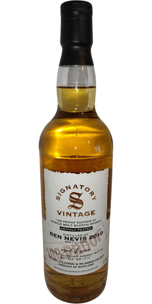 Ben Nevis Heavily Peated Signatory Vintage 100 Proof 2019 4 Year Old Whisky | 700ML at CaskCartel.com