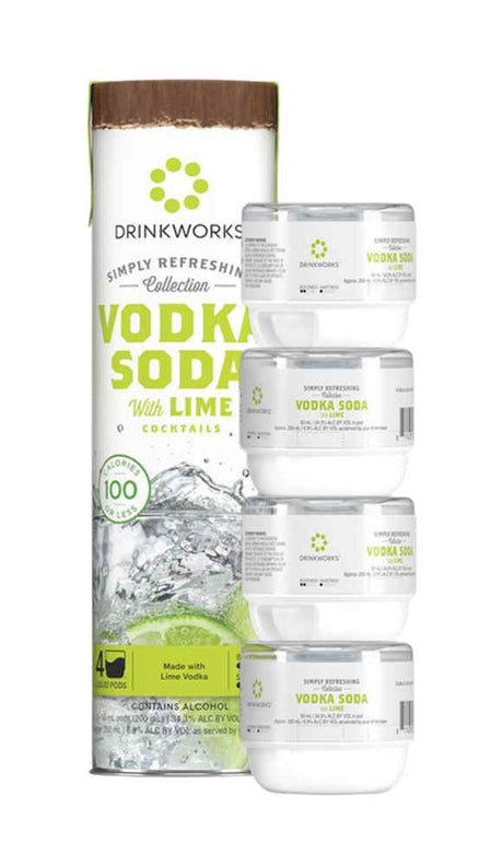Drinkworks Vodka Soda with Lime Tube (4x Pods) | 4x50ML at CaskCartel.com
