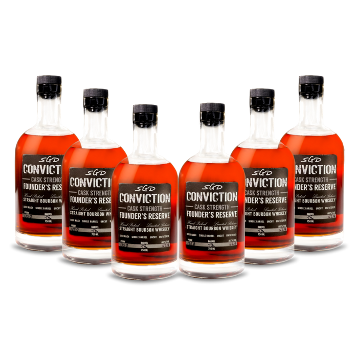 Conviction Founder's Reserve Cask Strength Bourbon Whiskey  (6) Bottle Bundle