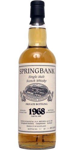 Springbank 1968 (Bottled 2003) Private Bottling Cask 484, Bottle No. 52 Scotch Whisky | 700ML at CaskCartel.com
