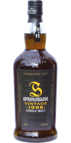 Springbank 1996 Vintage 12 Year Old Single Malt Scotch Whisky