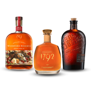 Father's Day Bundle 2022 | Woodford Reserve 2022 Kentucky Derby 148 Bottle Kentucky Straight Bourbon Whiskey + 1792 Single Barrel Kentucky Straight Bourbon Whiskey + Bib & Tucker 6 Year Bourbon Whiskey At CaskCartel.com