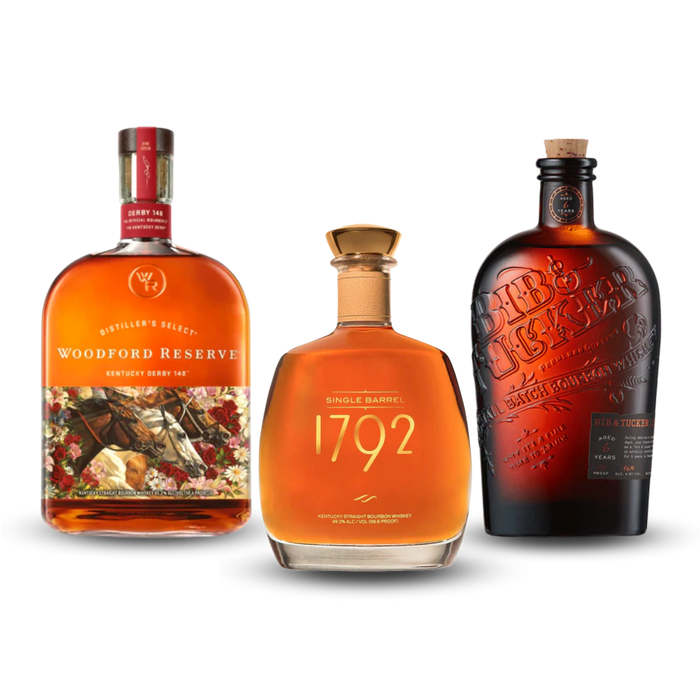 Father's Day Bundle 2023 | Woodford Reserve 2022 Kentucky Derby 148 Bottle Kentucky Straight Bourbon Whiskey + 1792 Single Barrel Kentucky Straight Bourbon Whiskey + Bib & Tucker 6 Year Bourbon Whiskey