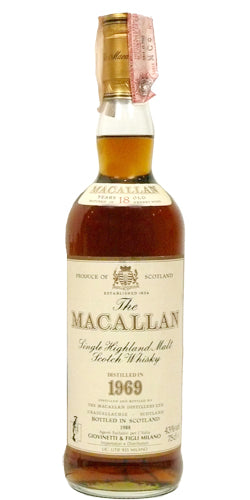 Macallan Single Highland Malt 1969 18 Year Old Whisky