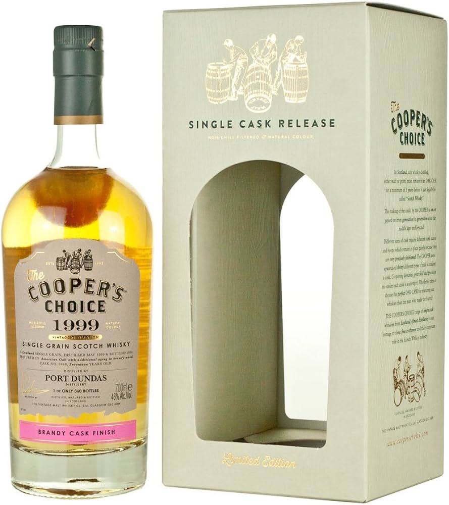 Port Dundas Cooper's Choice Brandy Cask Finished 1999 17 Year Old Whisky | 700ML at CaskCartel.com