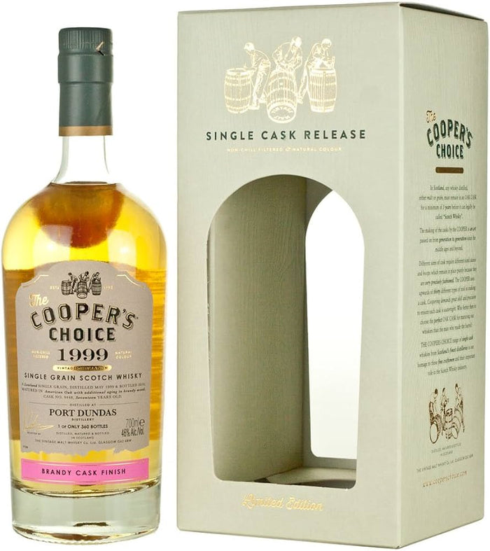 Port Dundas Cooper's Choice Brandy Cask Finished 1999 17 Year Old Whisky | 700ML