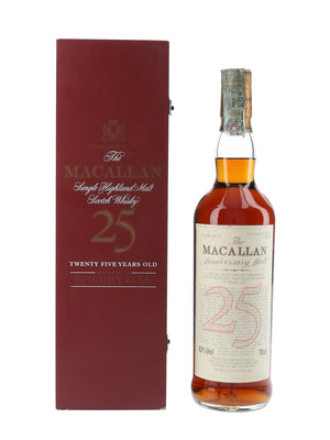 Macallan 25 Year Old Anniversary Malt Sherry Oak (Red Wooden Box) Single Malt Scotch Whisky - CaskCartel.com