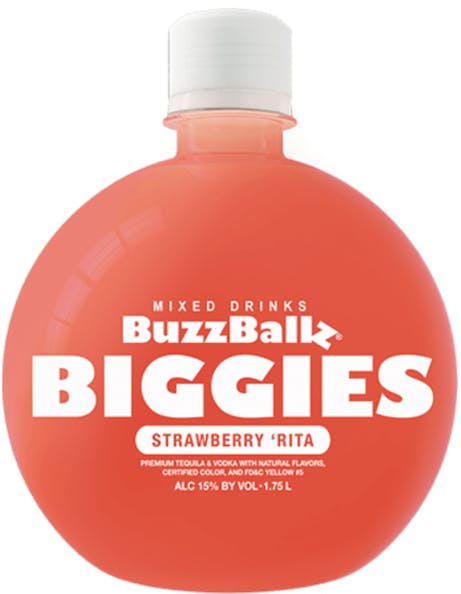 Buzzballz Biggies Strawberry Rita Mixed Drinks Cocktail | 1.75L
