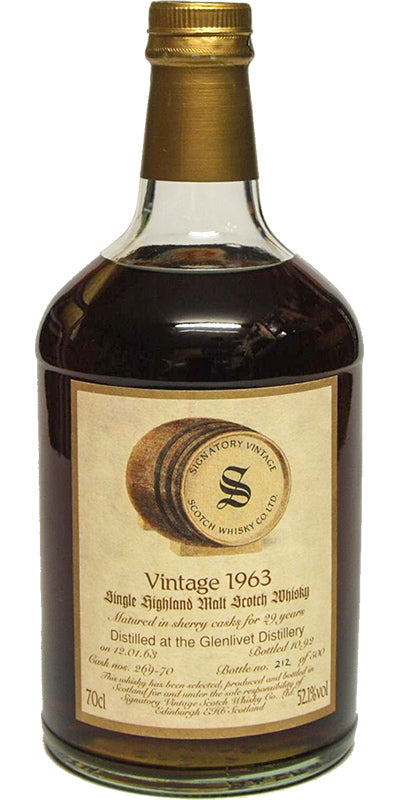 The Glenlivet 1963, 29 Year Old (B.1992) Signatory Vintage Scotch Whisky | 700ML at CaskCartel.com