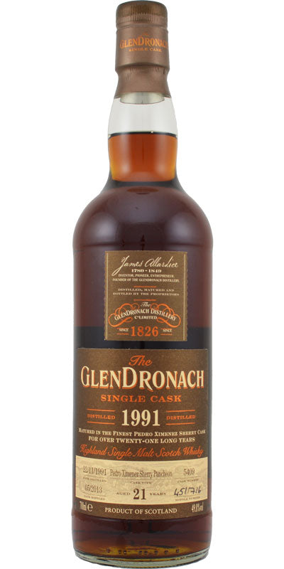 GlenDronach Single Cask #5409 (Batch 8) 1991 21 Year Old Whisky | 700ML at CaskCartel.com