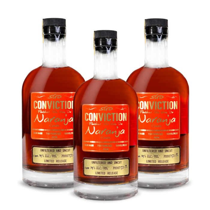 Conviction Naranja Straight Bourbon Whiskey | Limited Release (3) Bottle Bundle