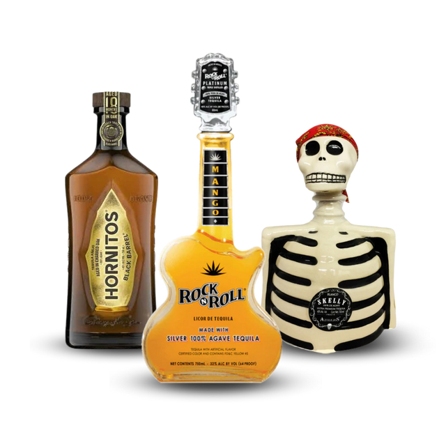 Father's Day Bundle 2023 | Sauza Hornitos Anejo Black Barrel Tequila + Rock N Roll Mango + Los Azulejos Skelly Blanco Tequila At CaskCartel.com