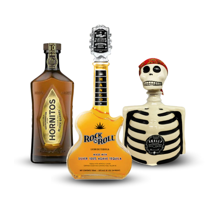 Father's Day Bundle 2023 | Sauza Hornitos Anejo Black Barrel Tequila + Rock N Roll Mango + Los Azulejos Skelly Blanco Tequila