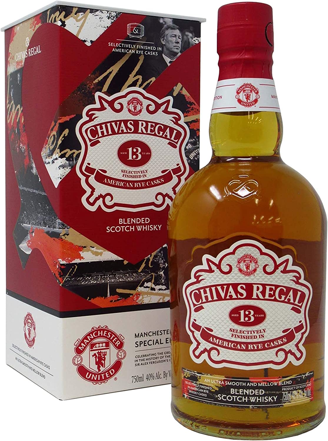 Chivas Regal 12 Year Old Blended Scotch Whisky MUFC Limited Edition 700ml