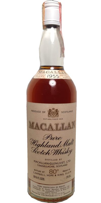 Macallan 1955 Rinaldi Import Scotch Whisky