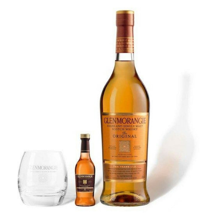 Glenmorangie 10 Year Original Scotch with Glass & Lasanta Mini Whisky