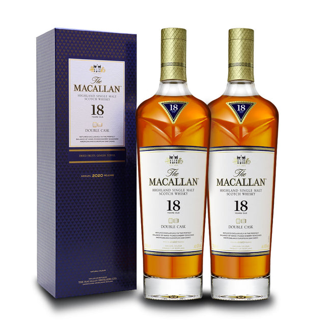 The Macallan Double Cask 18 Year Old (2) Bottle Bundle Highland Single Malt Scotch Whisky at CaskCartel.com