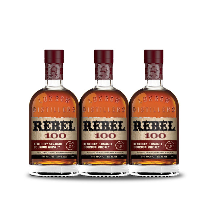 Rebel Bourbon 100 Proof Straight Bourbon Whiskey (3) Bottle Bundle