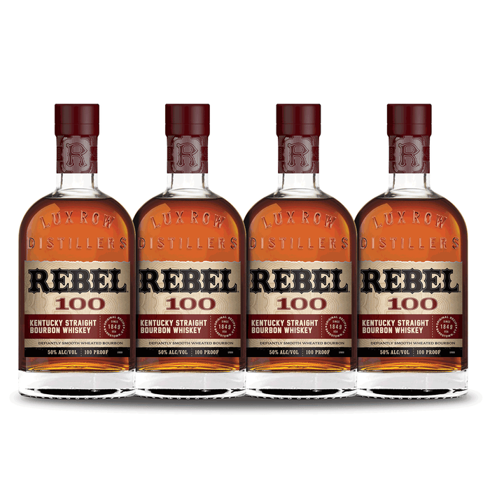 Rebel Bourbon 100 Proof Straight Bourbon Whiskey (4) Bottle Bundle