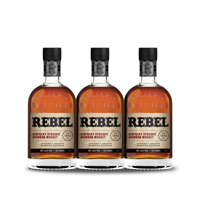 Rebel Kentucky Straight Bourbon Whiskey (3) Bottle Bundle