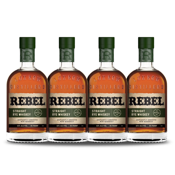 Rebel Straight Rye Whiskey (4) Bottle Bundle