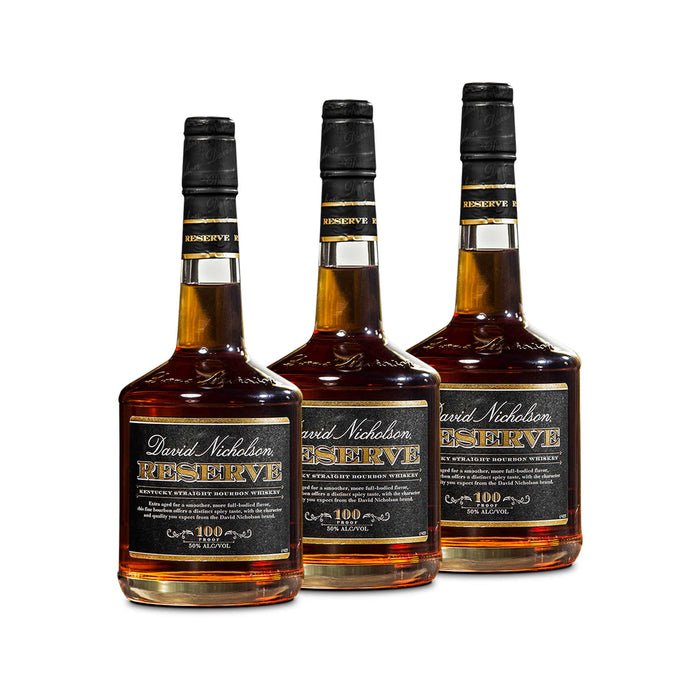 David Nicholson Reserve Bourbon Whiskey (3) Bottle Bundle