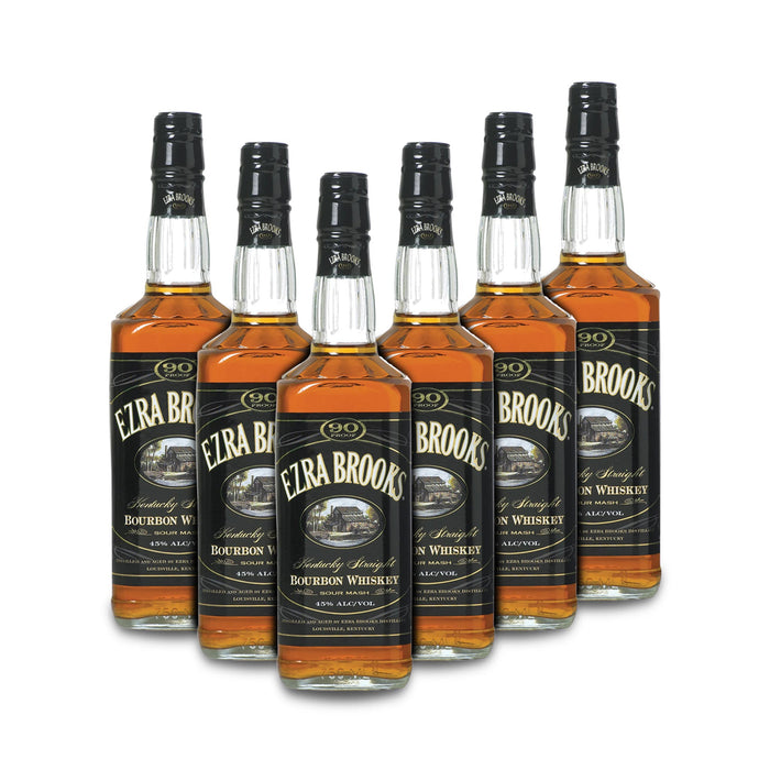 Ezra Brooks 90 Proof Kentucky Sour Mash Bourbon Whiskey (6) Bottle Bundle