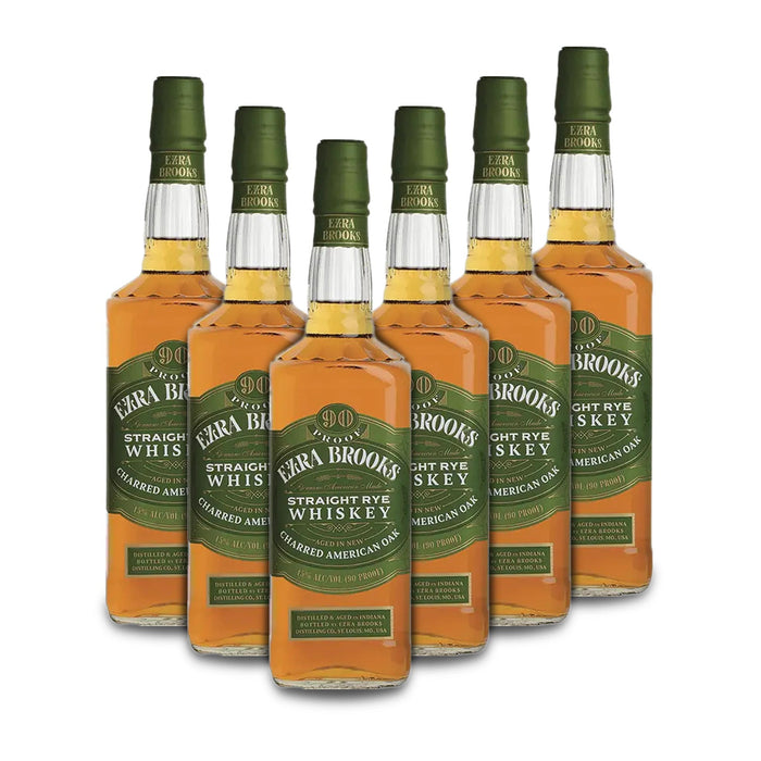 Ezra Brooks Straight Rye Whiskey (6) Bottle Bundle