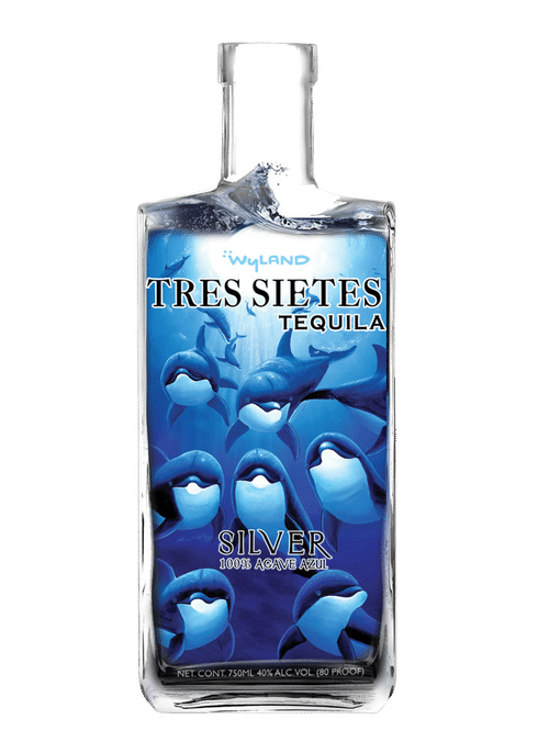 Tres Sietes Silver Dolphin Label Tequila