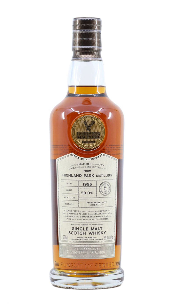 Gordon & Macphail Highland Park 27 year old Refill Sherry Butt # 1323 Cask Strength Connoisseur's Choice 1995 Scotch Whisky
