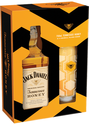Jack Daniel's Tennessee With Highball Glass Honey Whiskey - CaskCartel.com