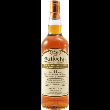 Signatory Ballechin 11 year Old First Fill Manzanilla Sherry Butt # 27 Chicago Cask 2004 Scotch Whiskey at CaskCartel.com