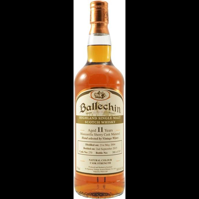 Signatory Ballechin 11 year Old First Fill Manzanilla Sherry Butt # 27 Chicago Cask 2004 Scotch Whiskey at CaskCartel.com