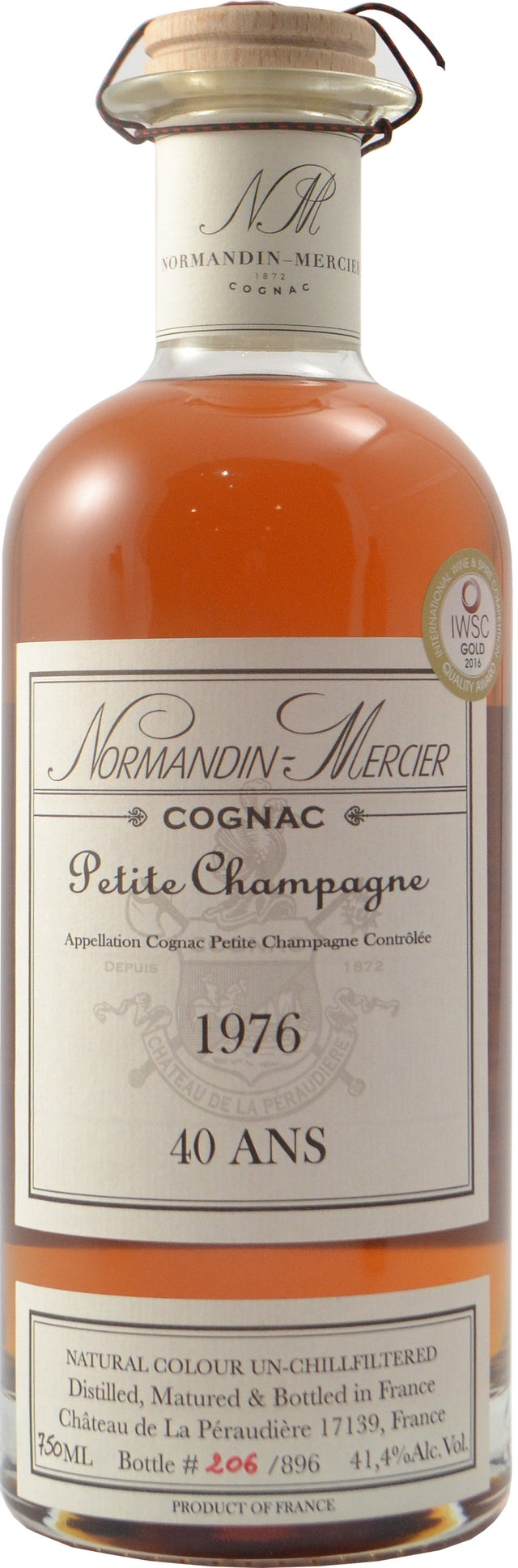 Normandin Mercier Petite Champagne Aged 40 years 1976  Vintage Cognac at CaskCartel.com