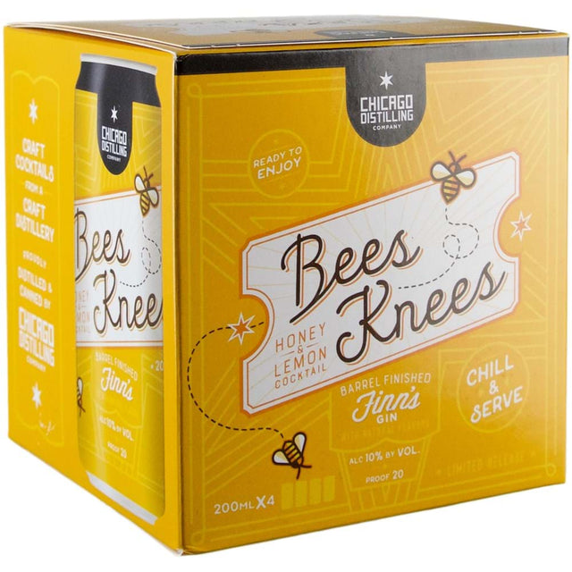 Chicago Distilling Canned Bee's Knees Featuring Barrel Finished Finn's Gin Cocktail | 4x200ML at CaskCartel.com